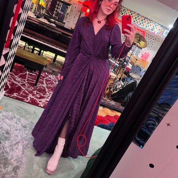 Mango Dresses & Skirts - Purple Plisse Disco Maxi Gown